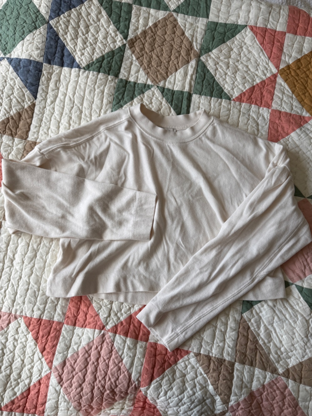 AYR Ivory Cropped Long Sleeve Top